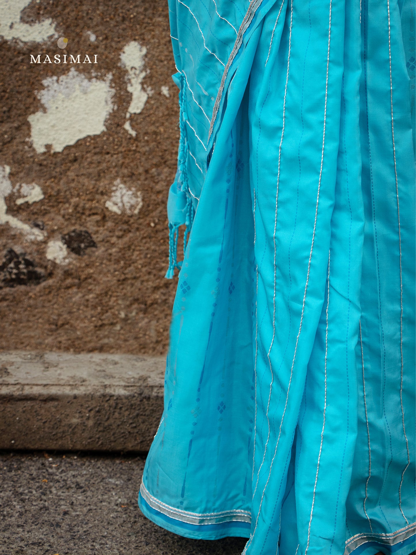 ஆழினி | Aazhini - Blue embroidered silk saree